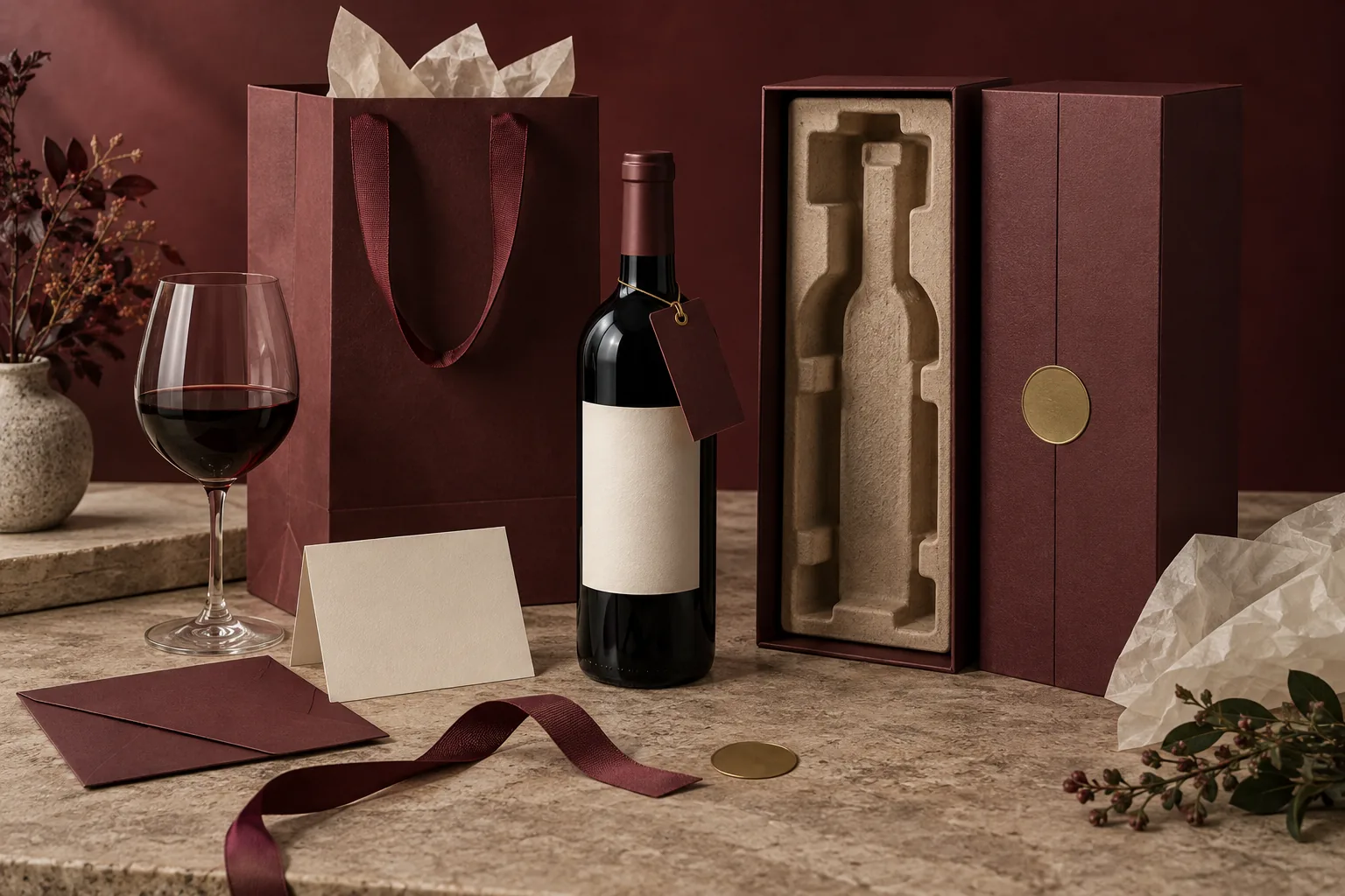 Wine gift packaging system
